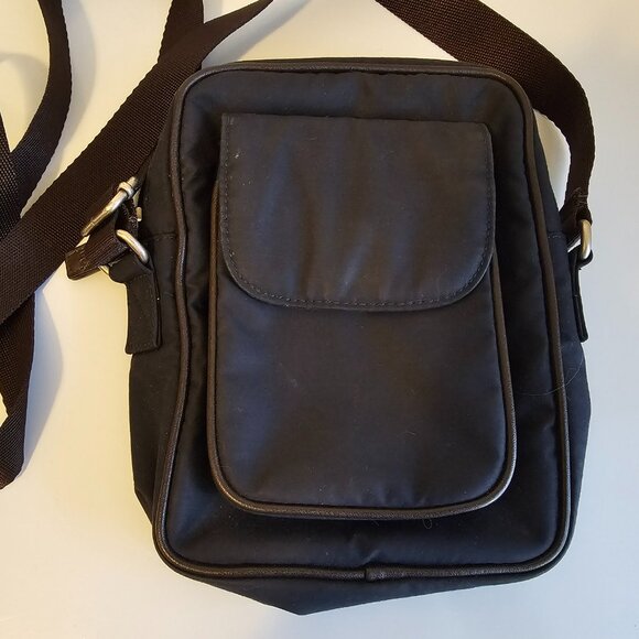 American Eagle Outfitters Crossbody Bag Navy Blue Fabric Magnetic Pocket Neutral - Picture 2 of 9